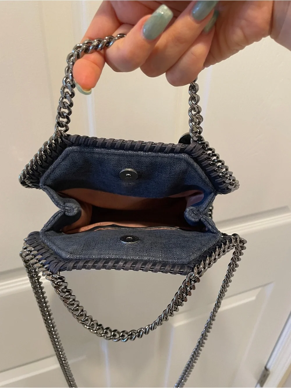 Stella McCartney Falabella Tiny Tote Bag - Blue Denim